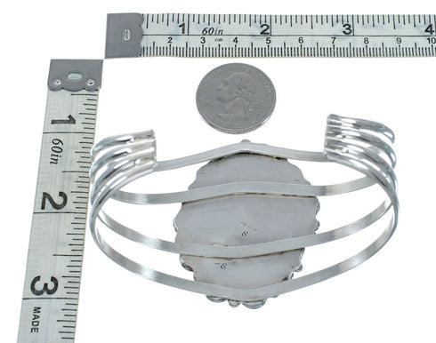 Authentic Kingman Turquoise Sterling Silver Navajo Cuff Bracelet NN20440