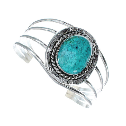Authentic Kingman Turquoise Sterling Silver Navajo Cuff Bracelet NN20438