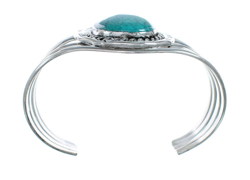 Authentic Kingman Turquoise Sterling Silver Navajo Cuff Bracelet NN20438