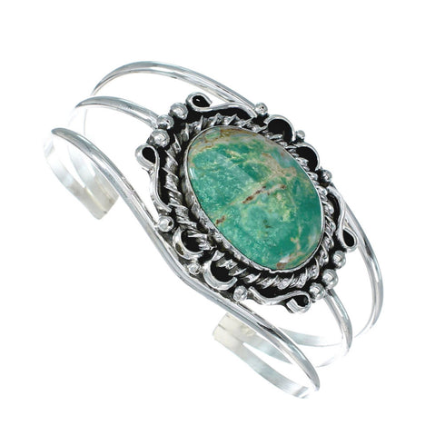 Authentic Kingman Turquoise Sterling Silver Navajo Cuff Bracelet NN20442