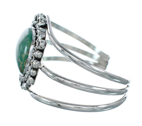 Authentic Kingman Turquoise Sterling Silver Navajo Cuff Bracelet NN20442