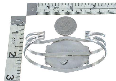 Authentic Kingman Turquoise Sterling Silver Navajo Cuff Bracelet NN20442