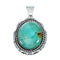 Authentic Kingman Navajo Turquoise Sterling Silver Pendant NX11525