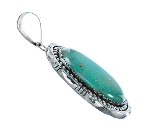 Authentic Kingman Navajo Turquoise Sterling Silver Pendant NX11525