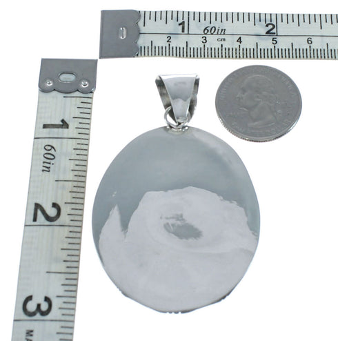 Authentic Kingman Navajo Turquoise Sterling Silver Pendant NX11525