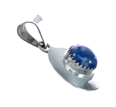 Native American Navajo Lapis Genuine Sterling Silver Pendant NX11553