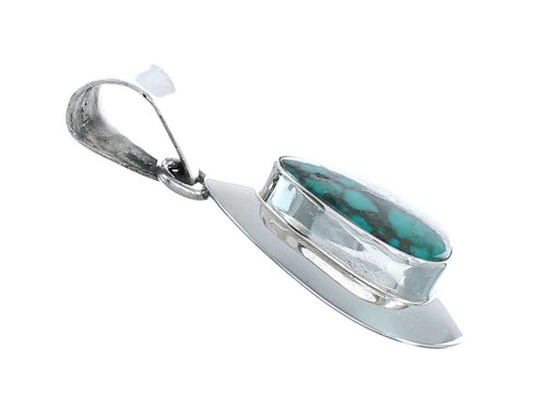 Sterling Silver Turquoise Navajo Tear Drop Pendant NX11548