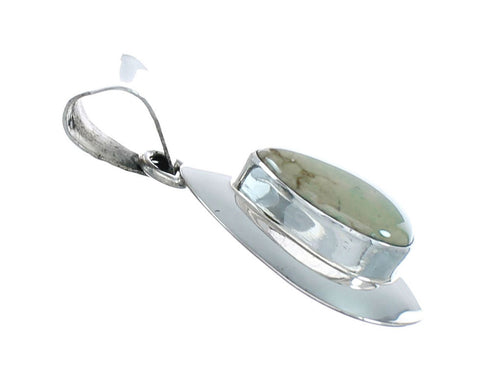 Navajo Sterling Silver Turquoise Tear Drop Pendant NX11550