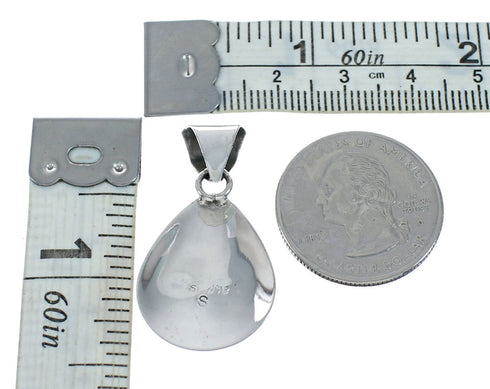 Navajo Sterling Silver Turquoise Tear Drop Pendant NX11550
