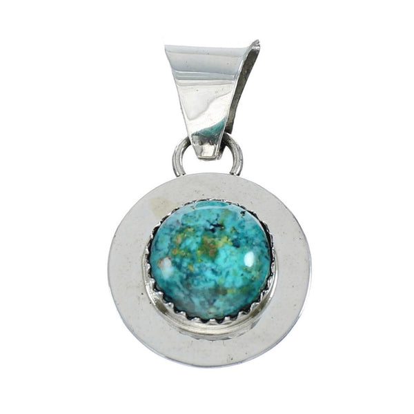 Native American Turquoise Sterling Silver Navajo Pendant NX11542