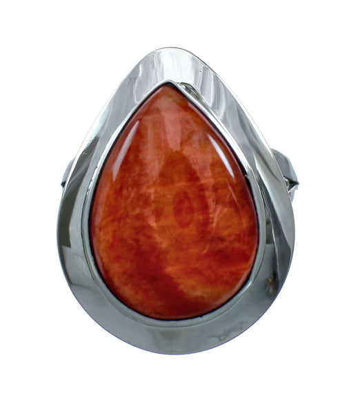 Native American Navajo Oyster Shell And Silver Ring Size 8-1/4 NX11528