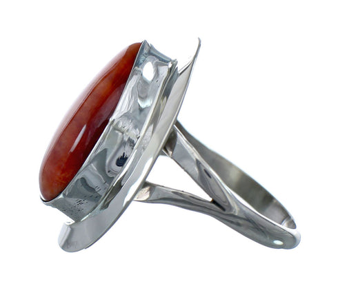 Native American Navajo Oyster Shell And Silver Ring Size 8-1/4 NX11528