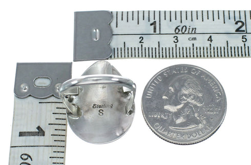 Native American Navajo Oyster Shell And Silver Ring Size 8-1/4 NX11528