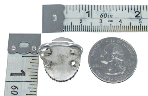 Native American Navajo Denim Lapis Sterling Silver Ring Size 8-3/4 NX11539