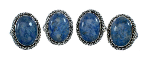 Native American Navajo Denim Lapis Sterling Silver Ring Size 8-3/4 NX11539