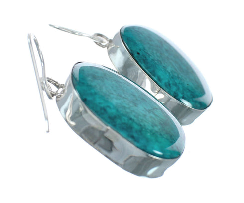 Native American Turquoise Sterling Silver Hook Dangle Navajo Earrings NN20476