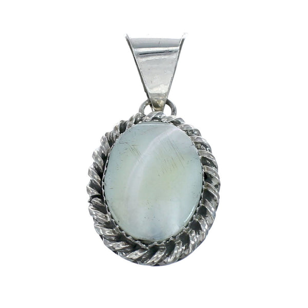 Native American Navajo Mother of Pearl Sterling Silver Pendant NN20467