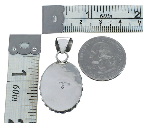Native American Navajo Mother of Pearl Sterling Silver Pendant NN20467