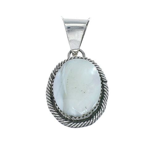 Native American Navajo Mother of Pearl Sterling Silver Pendant NN20468