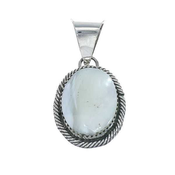 Native American Navajo Mother of Pearl Sterling Silver Pendant NN20468