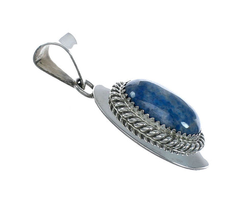 Denim Lapis Genuine Sterling Silver Navajo Pendant NN20471
