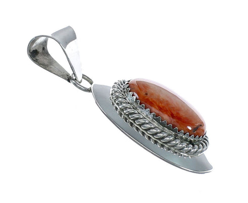 Orange Shell Oyster Navajo Sterling Silver Pendant NN20469