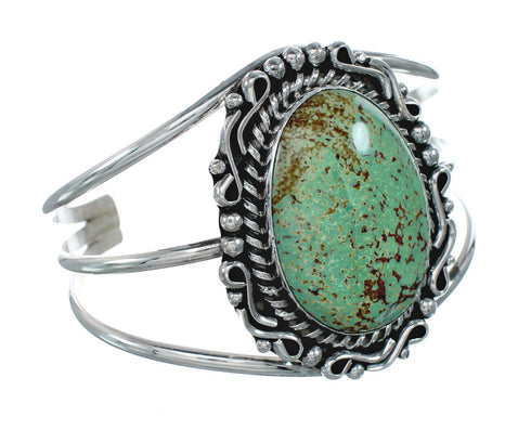 Authentic Kingman Turquoise Sterling Silver Navajo Cuff Bracelet NN20463