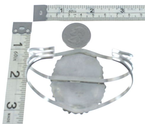 Authentic Kingman Turquoise Sterling Silver Navajo Cuff Bracelet NN20463