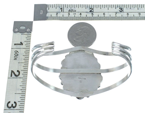 Authentic Kingman Turquoise Sterling Silver Navajo Cuff Bracelet NN20464