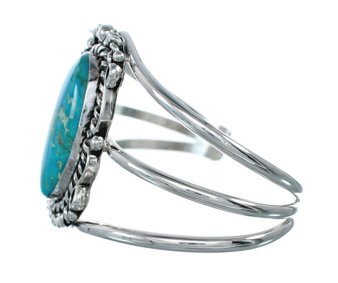 Authentic Kingman Turquoise Sterling Silver Navajo Cuff Bracelet NN20465