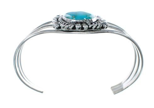 Authentic Kingman Turquoise Sterling Silver Navajo Cuff Bracelet NN20465