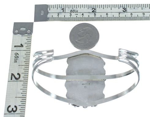 Authentic Kingman Turquoise Sterling Silver Navajo Cuff Bracelet NN20465