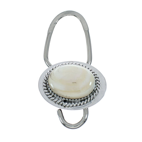 Navajo White Shell Sterling Silver Keychain NN20498