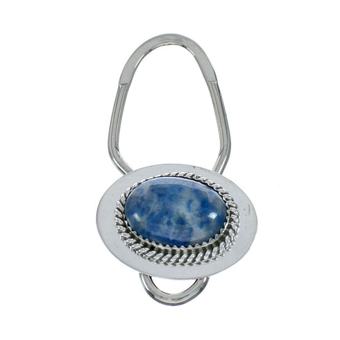 Native American Authentic Sterling Silver Denim Lapis Key Chain NN20494