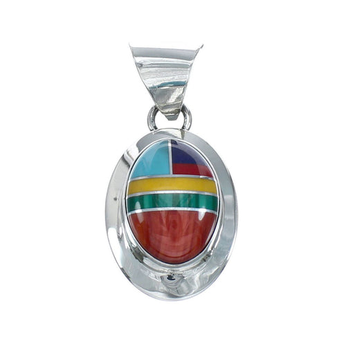 Native American Manmade Multicolor Inlay Pendant NN20492