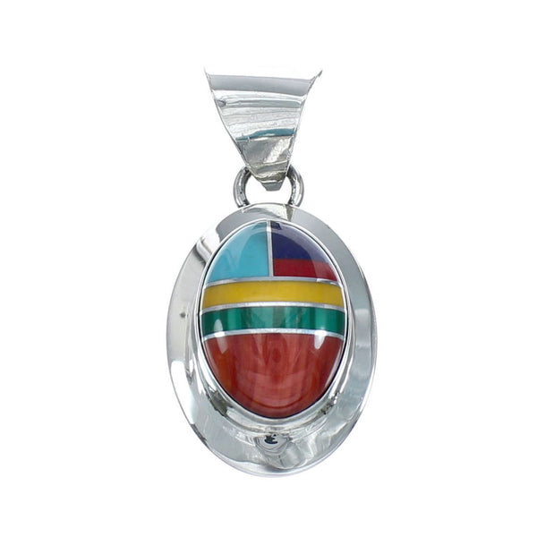 Native American Manmade Multicolor Inlay Pendant NN20492