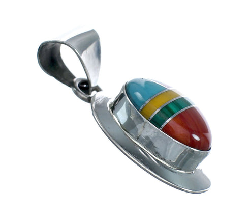 Native American Manmade Multicolor Inlay Pendant NN20492