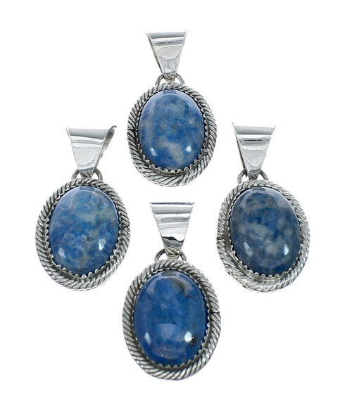 Denim Lapis Genuine Sterling Silver Navajo Pendant NN20491