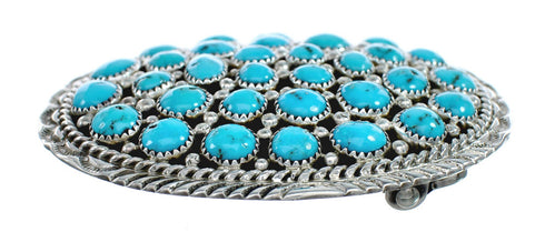 Authentic Navajo Turquoise Genuine Sterling Silver Belt Buckle NN20482