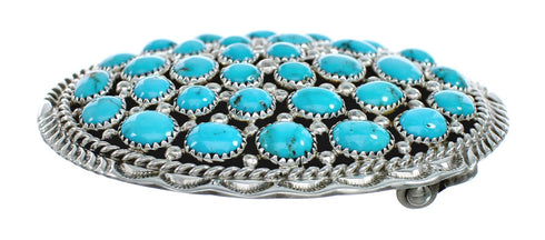 Authentic Navajo Turquoise Genuine Sterling Silver Belt Buckle NN20483