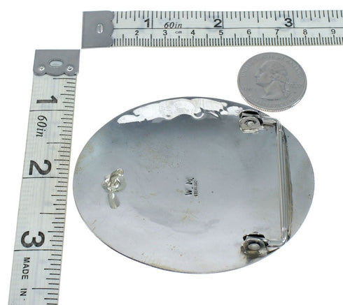 Native American Genuine Sterling Silver Turquoise Bear Paw Belt Buckle NN20484