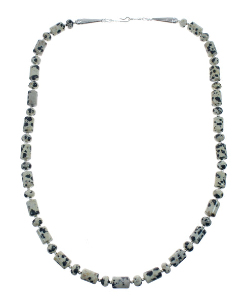 Genuine Sterling Silver Southwest Dalmatian Bead Necklace NX11644