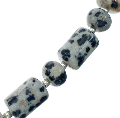 Genuine Sterling Silver Southwest Dalmatian Bead Necklace NX11644