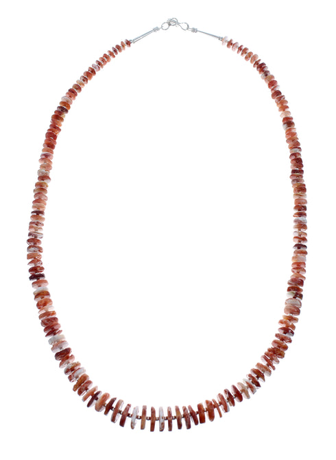 Native American Sterling Silver Oyster Shell Bead Necklace NX11634