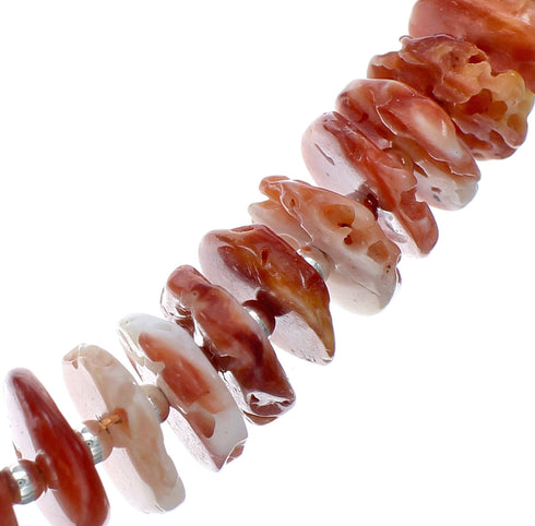 Native American Sterling Silver Oyster Shell Bead Necklace NX11634