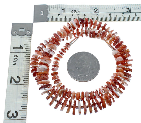 Native American Sterling Silver Oyster Shell Bead Necklace NX11634