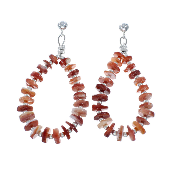 Genuine Sterling Silver Oyster Shell Bead Post Dangle Earrings NX11637