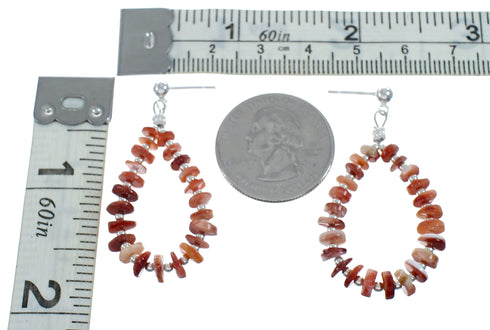 Genuine Sterling Silver Oyster Shell Bead Post Dangle Earrings NX11637