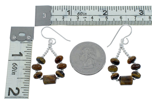 Authentic Tiger Eye Bead Hook Dangle Earrings NX11638