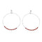 Native American Coral Genuine Sterling Silver Post Hoop Earrings NX11642